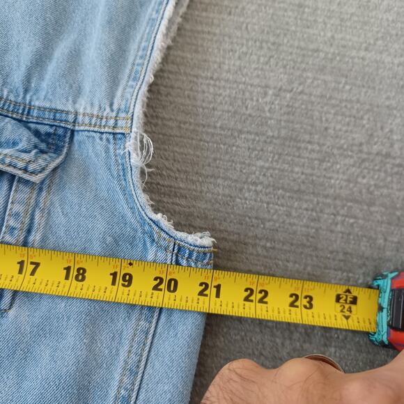 Cheap Monday Taylor Denim Vest Mens XS Blue Denim Button Up Rocker Grunge Punk - Picture 4 of 9